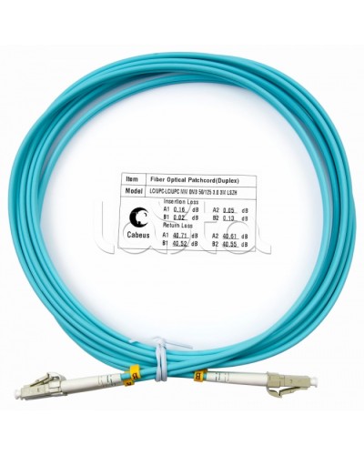 Патч-корд волоконно-оптический MM 50/125 duplex LC-LC LSZH (3м) Cabeus FOP-50-LC-LC-3m в Кемерово Патч-корды оптические Pintop.ru