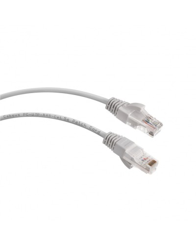 Патч-корд UTP, категория 5e, 3 м, LSZH, неэкранированный, серый Cabeus PC-UTP-RJ45-Cat.5e-3m-LSZH в Кемерово Патчкорды (медные) Pintop.ru