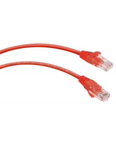 Патч-корд UTP, категория 5e, 1 м, неэкранированный, красный Cabeus PC-UTP-RJ45-Cat.5e-1m-RD в Кемерово Патчкорды (медные) Pintop.ru
