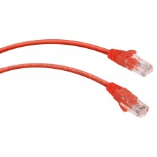 Патч-корд UTP, категория 5e, 1 м, неэкранированный, красный Cabeus PC-UTP-RJ45-Cat.5e-1m-RD