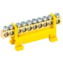 Шина PE "земля" на DIN-изол тип "Стойка" ШНИ-6х9-10-С-Ж IEK YNN10-69-10P-K05