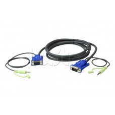 Кабель VGA с 3,5 мм разъемами стереозвука (5 м) ATEN 2L-2505A