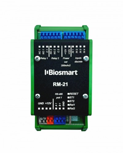 Релейный модуль BioSmart RM-21 OSDP в Кемерово Контроллеры СКУД BioSmart Pintop.ru