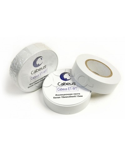 Лента изоляционная (белая) Cabeus ET-WT в Кемерово Патч-корды и пигтейлы Pintop.ru