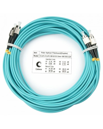 Шнур оптический duplex FC-FC 50/125 mm OM3 10м LSZH Cabeus FOP-50-FC-FC-10m в Кемерово Патч-корды и пигтейлы Pintop.ru