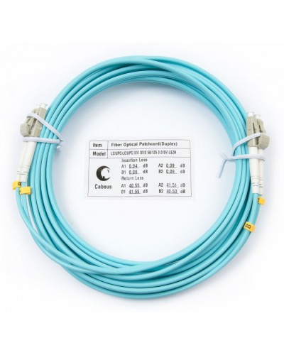 Патч-корд оптический MM 50/125 LC-LC (5м) LSZH duplex OM3 Cabeus FOP-50-LC-LC-5m в Кемерово Патч-корды и пигтейлы Pintop.ru