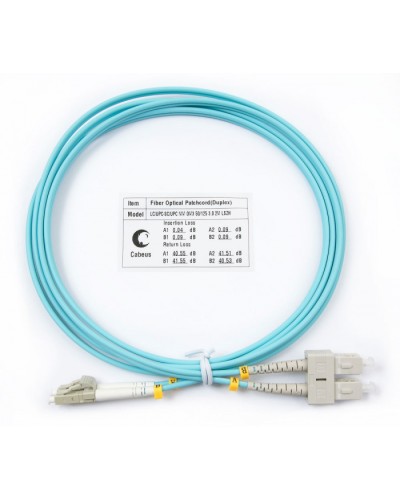 Шнур оптический duplex LC-SC 50/125 mm OM3 1,5м LSZH Cabeus FOP-50-LC-SC-1,5m в Кемерово Патч-корды и пигтейлы Pintop.ru