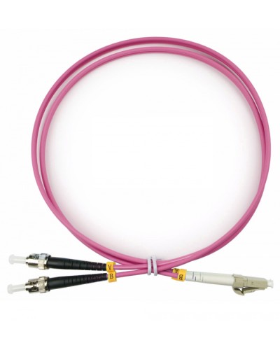 Шнур оптический duplex LC-ST 50/125 mm OM4 1м LSZH Cabeus FOP-50-OM4-LC-ST-1m в Кемерово Патч-корды оптические Pintop.ru