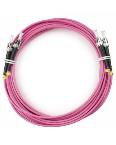 Шнур оптический duplex ST-ST 50/125 mm OM4 20м LSZH Cabeus FOP-50-OM4-ST-ST-20m в Кемерово Патч-корды оптические Pintop.ru