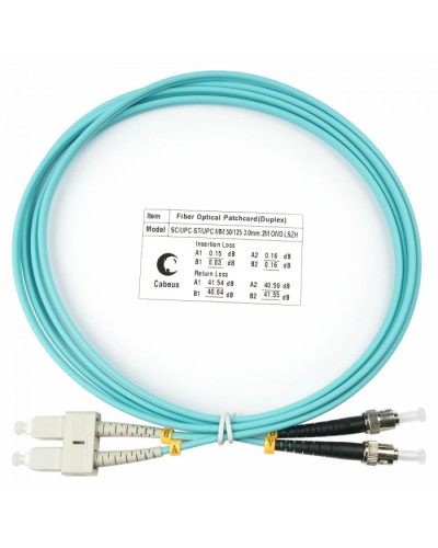 Шнур оптический duplex SC-ST 50/125 mm OM3 1,5м LSZH Cabeus FOP-50-SC-ST-1,5m в Кемерово Патч-корды и пигтейлы Pintop.ru