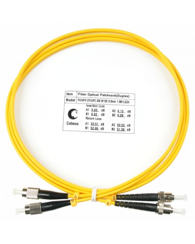 Шнур оптический duplex FC-ST 9/125 sm 1,5м LSZH Cabeus FOP(d)-9-FC-ST-1,5m в Кемерово Патч-корды оптические Pintop.ru