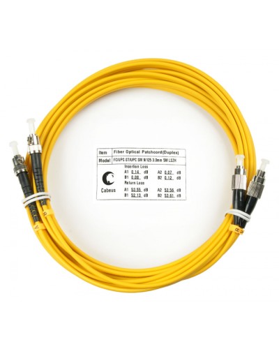 Шнур оптический duplex FC-ST 9/125 sm 5м LSZH Cabeus FOP(d)-9-FC-ST-5m в Кемерово Патч-корды оптические Pintop.ru