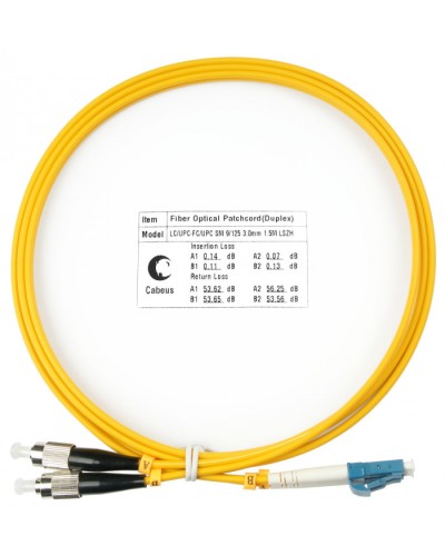 Шнур оптический duplex LC-FC 9/125 sm 1,5м LSZH Cabeus FOP(d)-9-LC-FC-1,5m в Кемерово Патч-корды оптические Pintop.ru