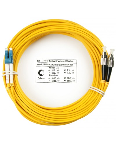 Шнур оптический duplex LC-FC 9/125 sm 25м LSZH Cabeus FOP(d)-9-LC-FC-25m в Кемерово Патч-корды оптические Pintop.ru