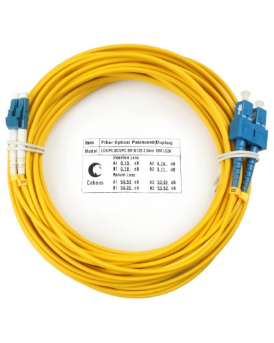 Шнур оптический duplex LC-SC 9/125 sm 25м LSZH Cabeus FOP(d)-9-LC-SC-25m в Кемерово Патч-корды оптические Pintop.ru