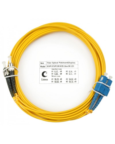 Шнур оптический duplex SC-ST 9/125 sm 7м LSZH Cabeus FOP(d)-9-SC-ST-7m в Кемерово Патч-корды оптические Pintop.ru