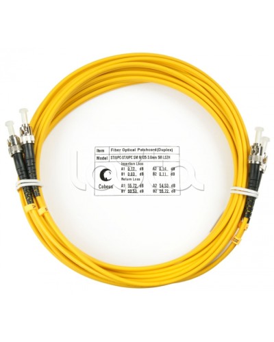 Шнур оптический duplex ST-ST 9/125 sm 7м LSZH Cabeus FOP(d)-9-ST-ST-7m в Кемерово Патч-корды оптические Pintop.ru