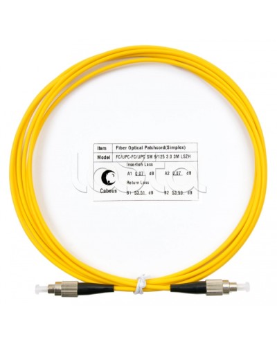 Шнур оптический simplex FC-FC 9/125 SM 3 м LSZH Cabeus FOP(s)-9-FC-FC-3M в Кемерово Патч-корды оптические Pintop.ru
