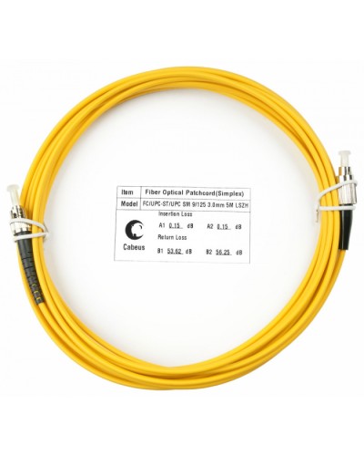 Шнур оптический simplex FC-ST 9/125 sm 15м LSZH Cabeus FOP(s)-9-FC-ST-15m в Кемерово Патч-корды оптические Pintop.ru