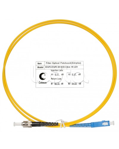 Патч-корд волоконно-оптический SM 9/125 simplex SC-ST LSZH (1,5 м) Cabeus FOP(s)-9-SC-ST-1,5m в Кемерово Патч-корды оптические Pintop.ru