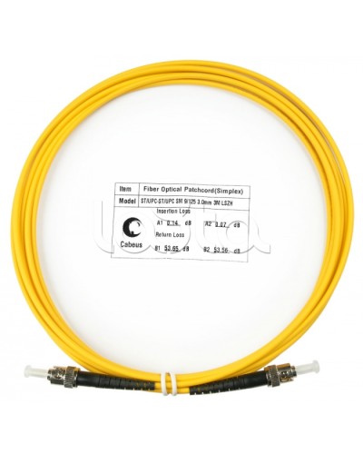Патч-корд волоконно-оптический SM 9/125 simplex ST-ST LSZH (3 м) Cabeus FOP(s)-9-ST-ST-3M в Кемерово Патч-корды оптические Pintop.ru