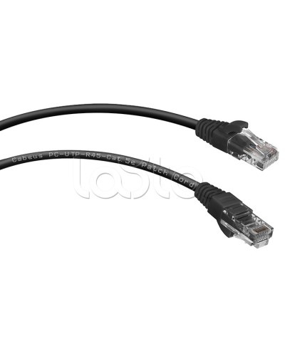 Шнур коммутационный 2xRJ-45/8P8C U/UTP кат.5е (1,5 м) Cabeus PC-UTP-RJ45-Cat.5e-1.5m-BK в Кемерово Патчкорды (медные) Pintop.ru