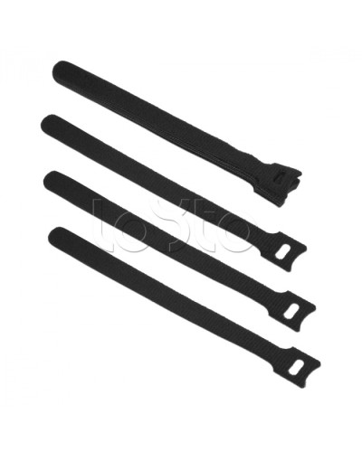 Хомут для кабеля, липучка с мягкой застежкой, 180x14 мм, черный (10 шт.) Cabeus CLAMP-180-BK в Кемерово Стяжки-хомуты Pintop.ru