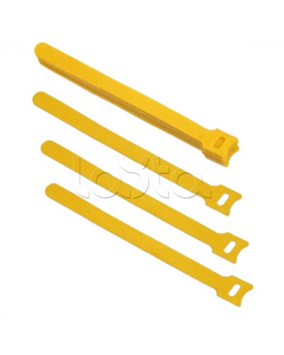 Хомут для кабеля, липучка с мягкой застежкой, 180x14 мм, желтый (10 шт.) Cabeus CLAMP-180-YL в Кемерово Стяжки-хомуты Pintop.ru