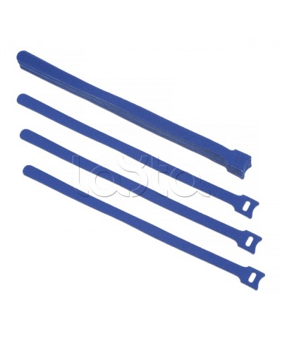 Хомут для кабеля, липучка с мягкой застежкой, 310x14 мм, синий (10 шт.) Cabeus CLAMP-310-BL в Кемерово Аксессуары для лотков Pintop.ru