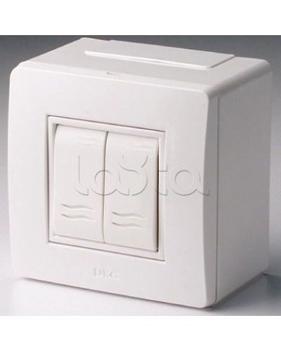 Коробка в сборе с 2-клавишным выключателем, коричневая DKC 10001B в Кемерово Распределительные коробки Pintop.ru