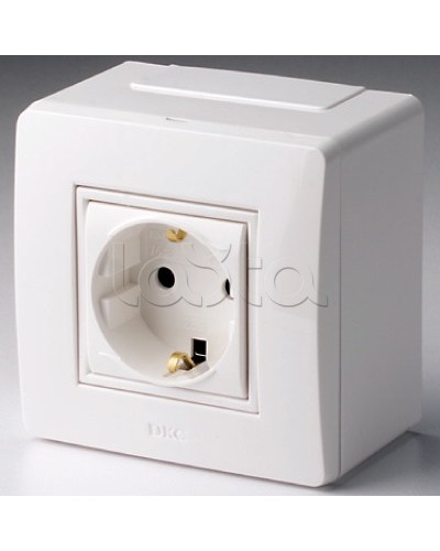 Коробка в сборе с силовой розеткой, белая DKC 10482 в Кемерово Распределительные коробки Pintop.ru