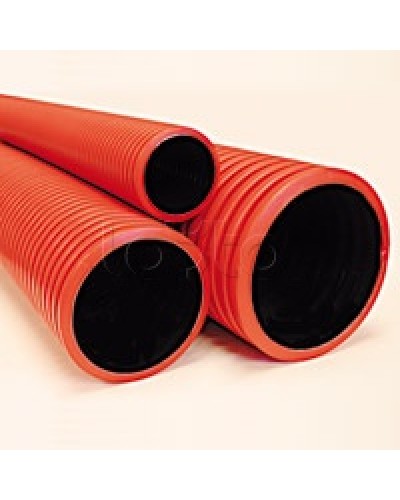 Труба гибкая двустенная D90 мм, красный с зондом DKC 121990100 в Кемерово Труба гофрированная Pintop.ru