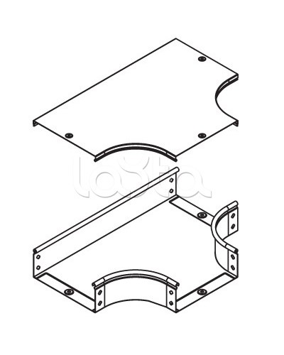 Крышка на ответвитель DPT Т-образный горизонтальный осн.600 DKC 38048 в Кемерово Аксессуары для лотков Pintop.ru