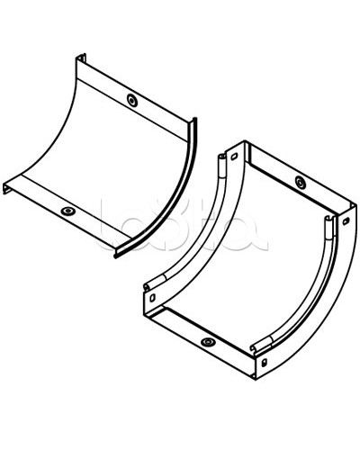 Крышка CS 90 на угол вертикальный внутр.90°. осн. 200, горячеоцинкованная DKC 38204HDZ в Кемерово Аксессуары для лотков Pintop.ru