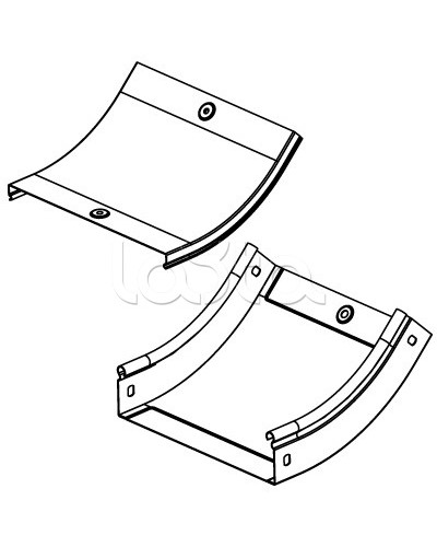 Крышка CS 45 на угол вертикальный внутр. 45° осн. 200 DKC 38224 в Кемерово Аксессуары для лотков Pintop.ru