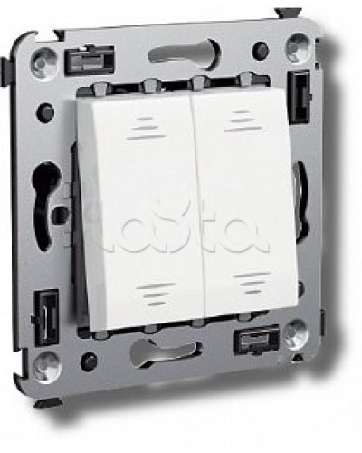 Выключатель двухклавишный в стену, Avanti, Ванильная дымка DKC 4405104 в Кемерово Аксессуары для стоек и шкафов Pintop.ru