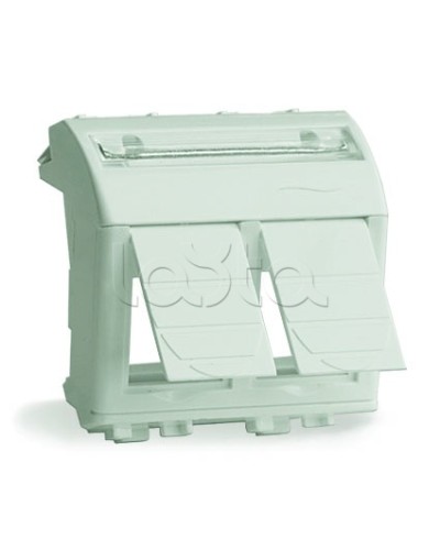 Адаптер для 2-х информационных разъемов Systimax, белый, 2мод DKC 76617B в Кемерово Аксессуары для стоек и шкафов Pintop.ru