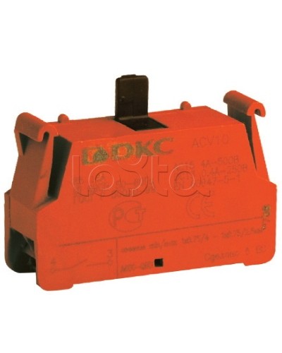 Блок контактный с клеммным безвинтовым зажимом, нормально-замкнутый DKC ACV01 (5 шт/уп) в Кемерово Клеммные колодки Pintop.ru