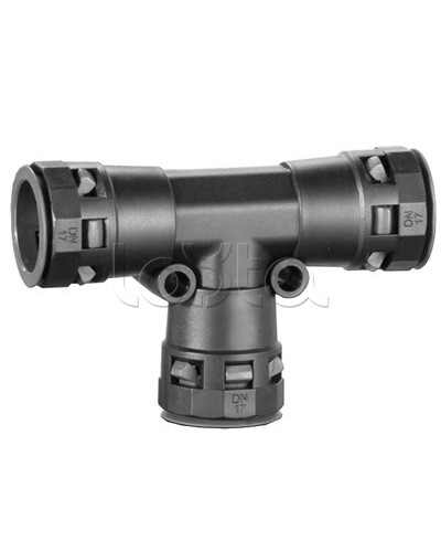 Тройник DN 12/12/12 мм, полиамид, цвет черный DKC PAT12N в Кемерово Повороты, муфты, тройники Pintop.ru