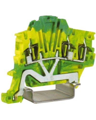 Зажим для заземления, 1 ввод/2 вывода, 1,5 кв.мм желто-зеленый DKC ZHT410 в Кемерово Держатели, клипсы, скобы Pintop.ru