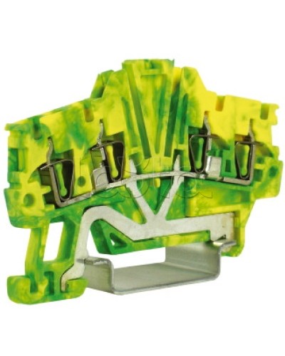 Зажим для заземления, 2 ввод/2 вывода, 1,5 кв.мм желто-зеленый DKC ZHT420 в Кемерово Держатели, клипсы, скобы Pintop.ru