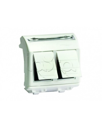 Ком.роз. двойная RJ45 кат.6 (8P8C, Hyperline, Dual IDC: 110&Krone) Brava, слон.кость, 2мод (75452S) в Кемерово Аксессуары для кабель-канала Pintop.ru