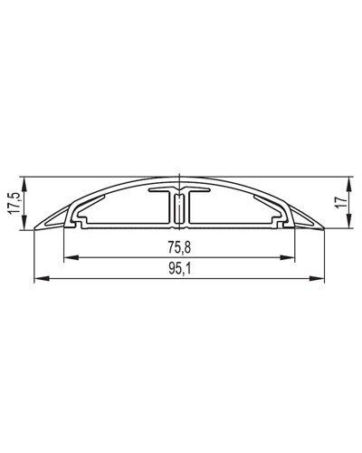 Кабель-канал напольный CSP-F 75x17 мм DKC 01332 в Кемерово Кабель-канал Pintop.ru