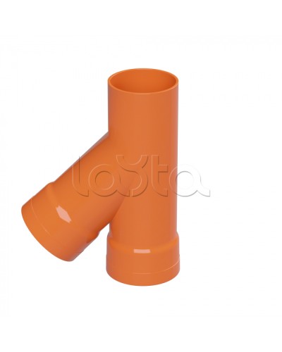 Тройник для двустенных труб одного диаметра ф110мм, 45°, полипропилен DKC 019110 в Кемерово Повороты, муфты, тройники Pintop.ru