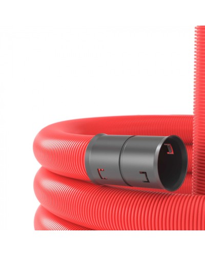 Двустенная труба ПНД гибкая для кабельной канализации д.40мм с протяжкой, SN18, 500Н, 50м, красный DKC 121940 в Кемерово Труба гофрированная Pintop.ru