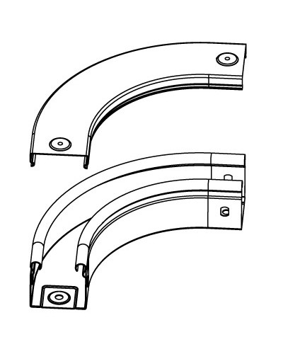 Крышка CPO 90 на угол горизонтальный 90° осн. 200 DKC 38004 в Кемерово Аксессуары для лотков Pintop.ru