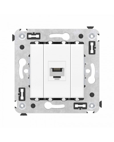 Телефонная розетка RJ-12 без шторки в стену одинарная, Avanti, Белое облако DKC (4400613) в Кемерово Розетки компьютерные и телефонные Pintop.ru