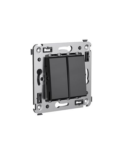 Выключатель двухклавишный в стену, Avanti, Черный квадрат DKC 4402104 в Кемерово Аксессуары для стоек и шкафов Pintop.ru