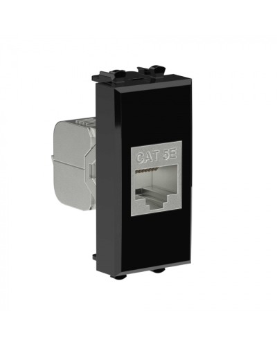 Avanti Компьютерная розетка RJ-45 без шторки модульная, кат.5е экран., Черный квадрат 1модуль DKC (4402761) в Кемерово Коннекторы Pintop.ru