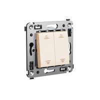 Переключатель двухклавишный в стену, "Avanti", "Ванильная дымка" DKC 4405114